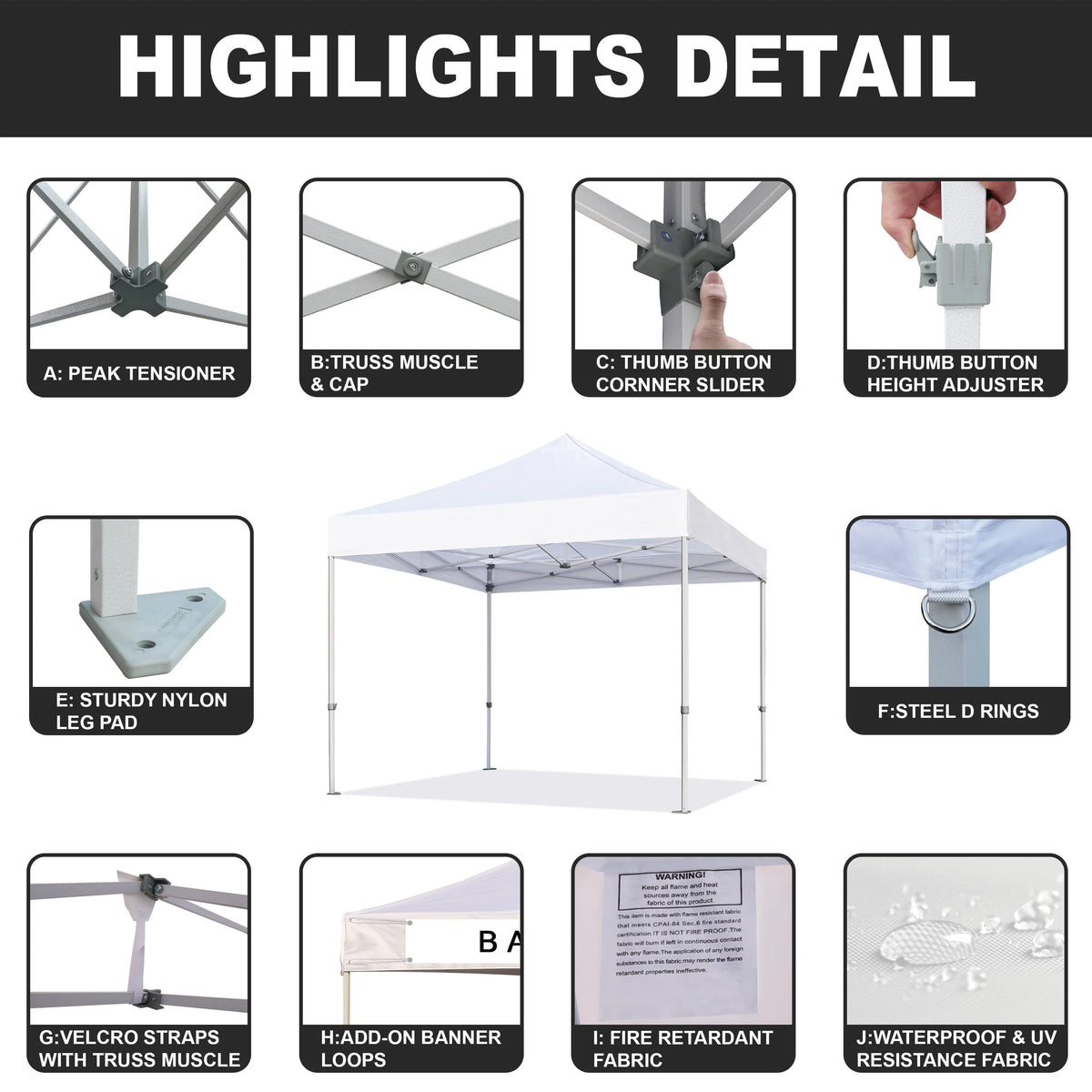 Eurmax Canopy 10' x 10' Beige Pop-up and Instant Outdoor Canopy