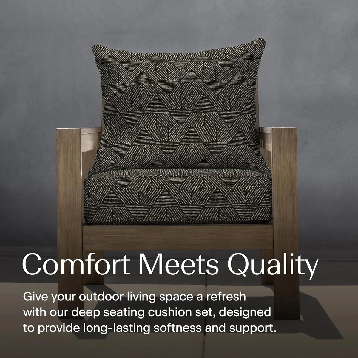 AWFHHT Outdoor Deep Seat, 24" W x 23" D, Zaire Outdoor Chair Cushion