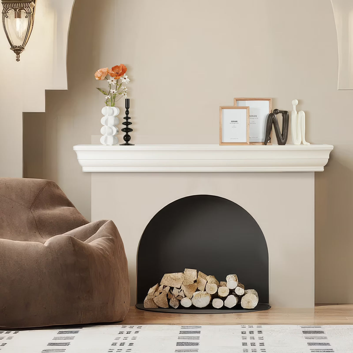 VEVOR Fireplace Mantel, 72" x 8" x 5", 50 lbs Weight Capacity, Natural Wood Mantel for Over Fireplace, Wall Mounted Floating