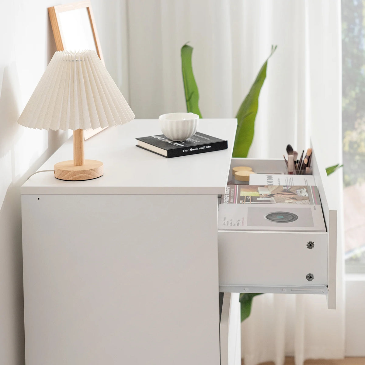 Hommpa Dresser for Bedroom, 48"H White Dresser for Closet, 5 Drawers Tall Wooden Modern Storage Chests of Drawers for Women,