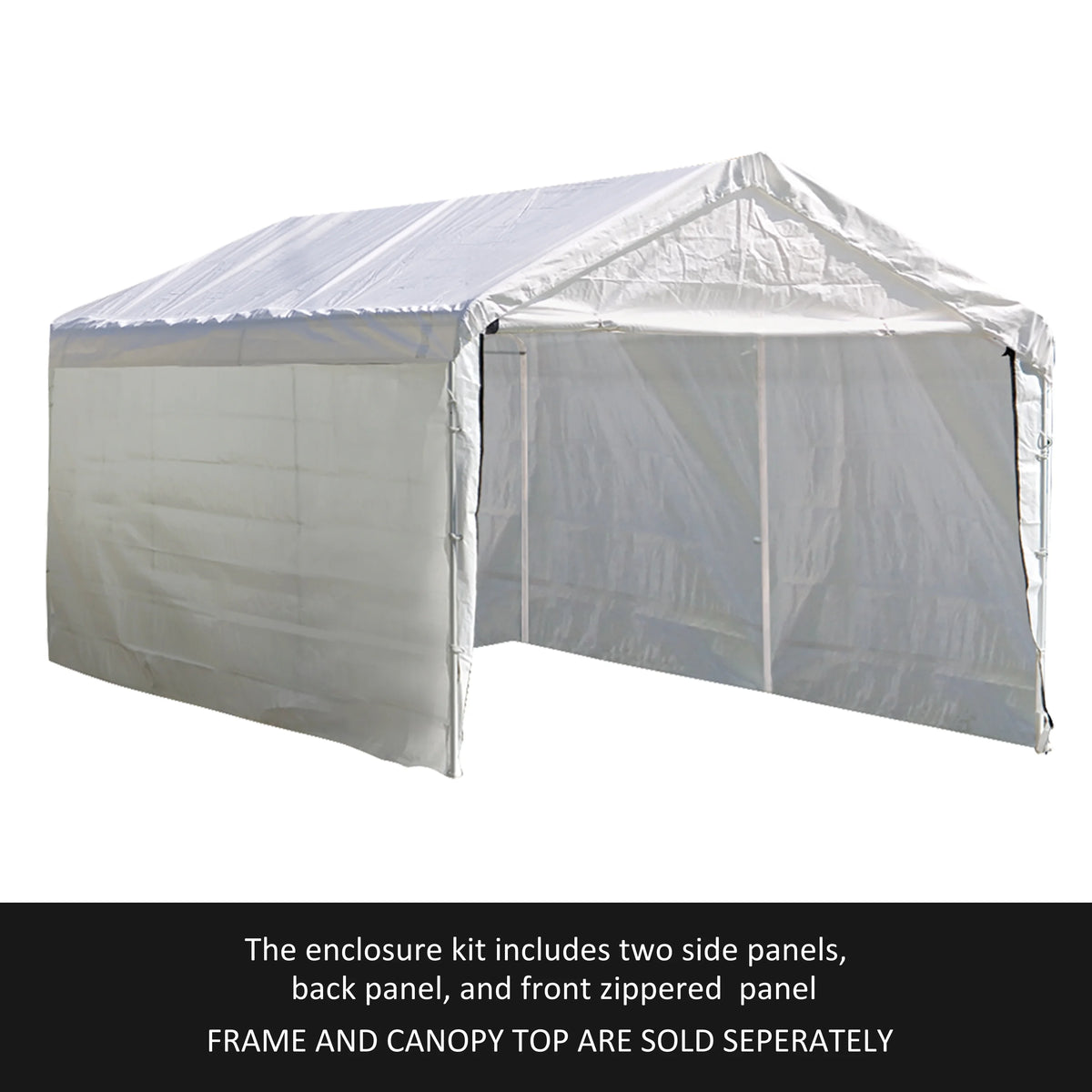 ShelterLogic Canopy Enclosure Kit ONLY for Super Max, 12 x 20 ft, White