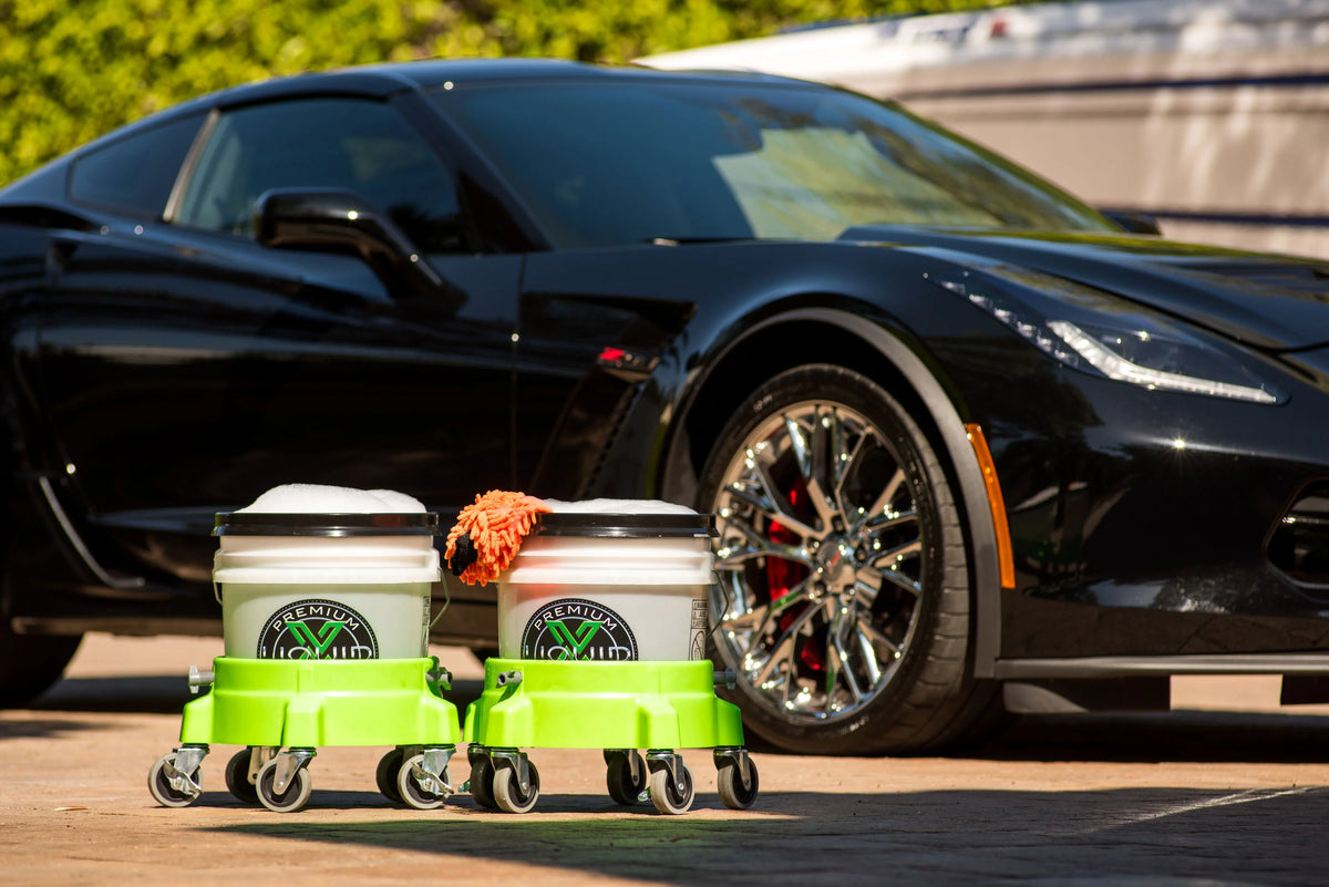 Liquid X Dual Bucket Car Wash Kit with High Performance Bucket Dollies