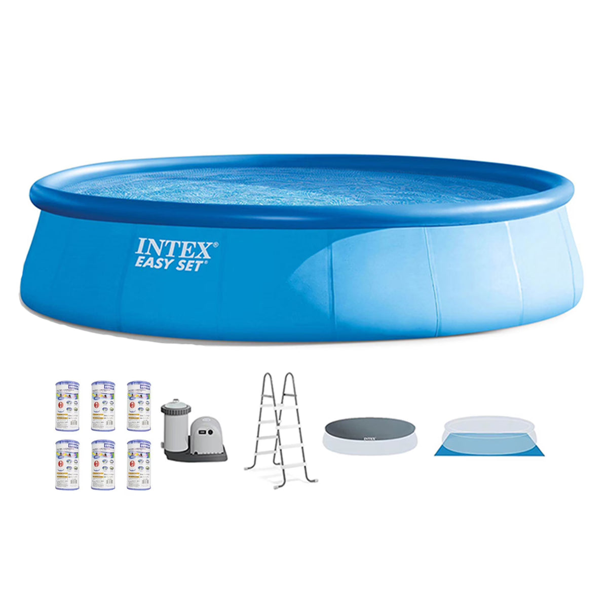 Intex 18' x 48" Inflatable Outdoor Pool Set with Filter Cartridges (6 Pack)