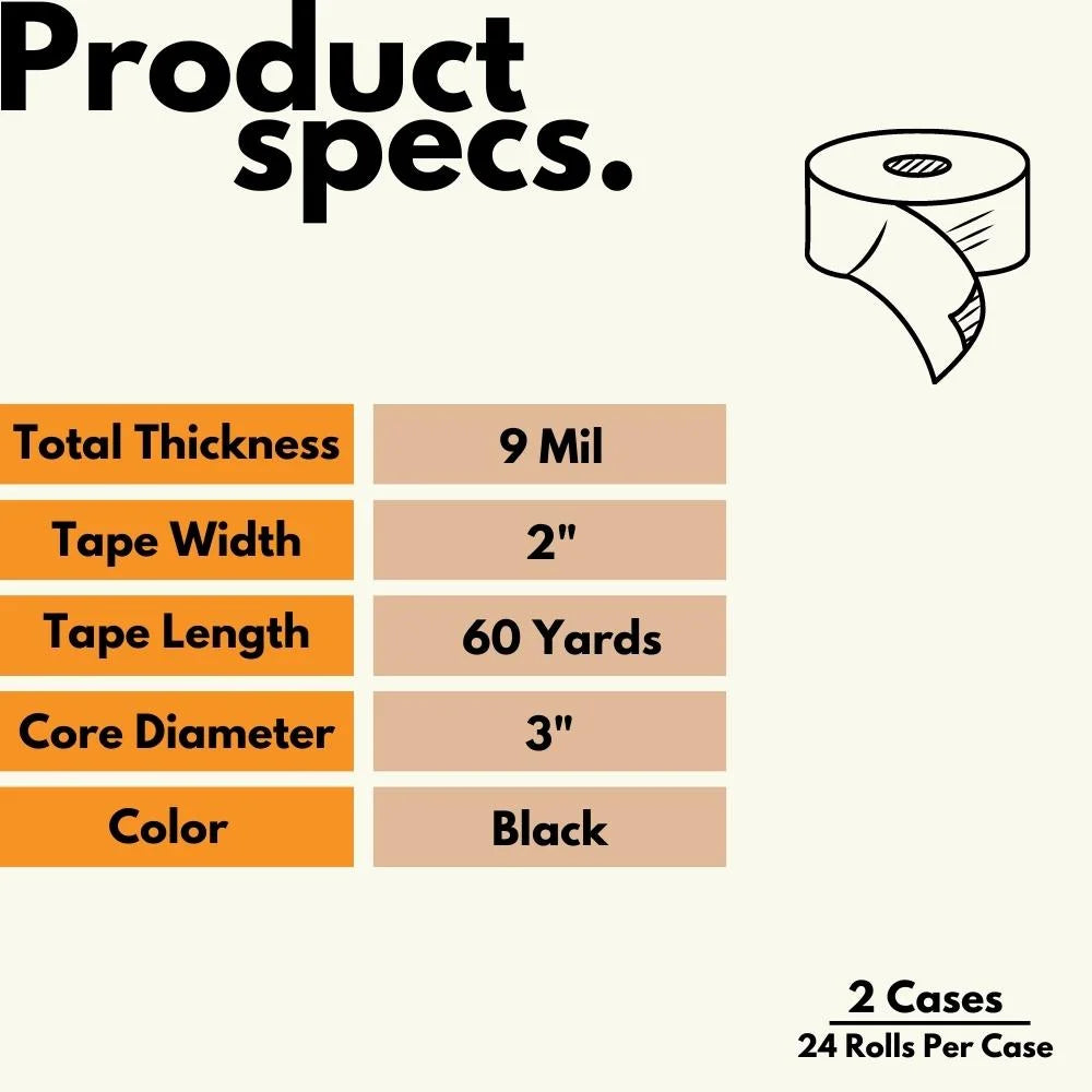 MMBM Colored Heavy Duty Duct Tape, 48 Rolls, 2" x 60 Yards