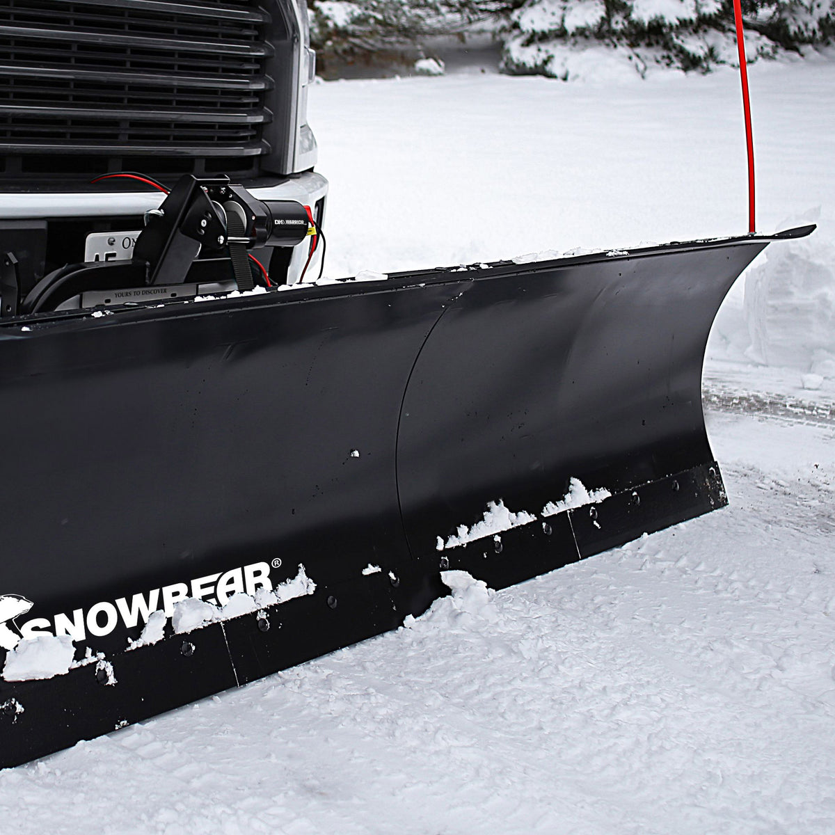 SnowBear UNIVERSAL 82-Inch x 19-Inch Hitch-Mounted Winch Driven Snowplow