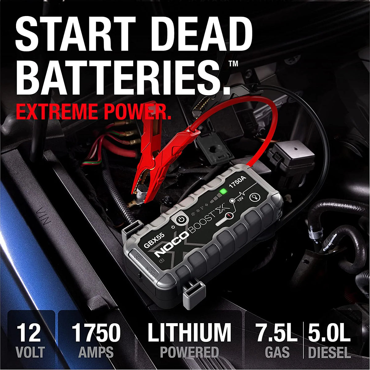 NOCO Boost X GBX55: 1750A 12V UltraSafe Portable Lithium Jump Starter